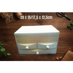 Toaletka z lustrem z trzema szufladkami, 20x15/17,5x12,5